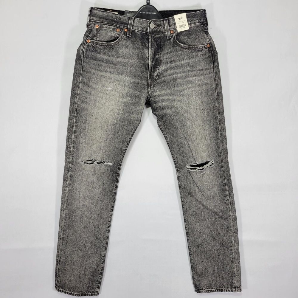 Levi's Premium 501 Men's Button Fly Denim Jeans Gray Cotton Size 30x32